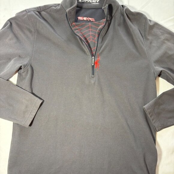 Men's Spyder Quarter-Zip Sweatshirt Gray Mock Neck - size S - Picture 8 of 8